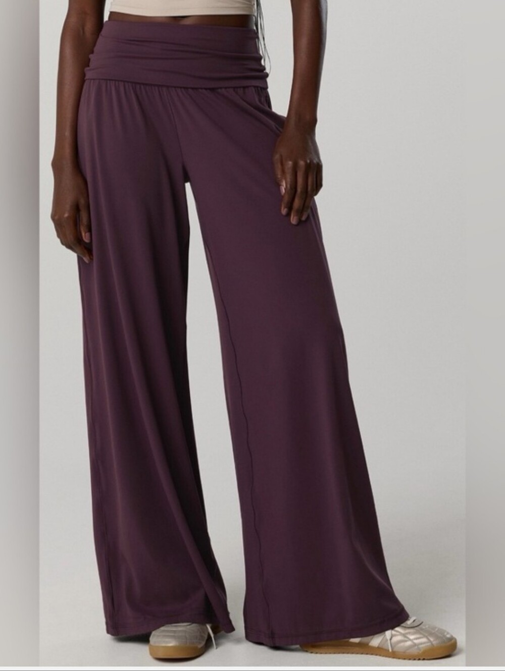 Offline By Aerie Wide-Leg Purple Foldover Lounge Pants. NWT. L